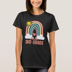Boho Regenboog Hart Voor Leraar Hallo 3e Leerjaar T-shirt