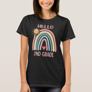 Boho Regenboog Hart Voor Leraren Vrouwen Hallo 2e  T-shirt