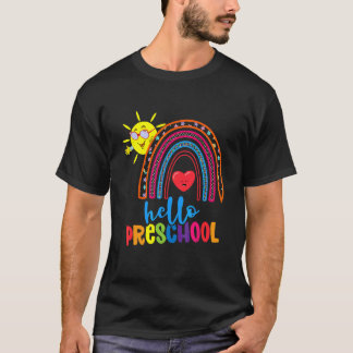 Boho Regenboog Hart Voor Leraren Vrouwen Hallo Voo T-shirt