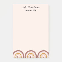 Boho Regenboog Harten Persoonlijke Teacher Post-it