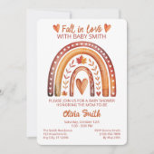 Boho Regenboog Herfst All-in-One QR-code Baby Show Kaart (Voorkant)