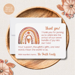 Boho Regenboog Herfst Dankkaartjes Baby Shower Notitiekaartje