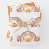 Boho regenboog Herfst pompoen Baby shower Inpakpapier Vel (In situ)