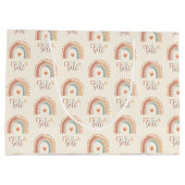 Boho Regenboog Het is een meisje Gift Bag – Grote  Groot Cadeauzakje (Achterkant)