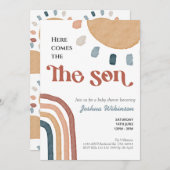 Boho regenboog hier komt het Son baby shower Kaart (Voorkant / Achterkant)