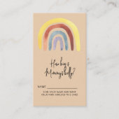 Boho regenboog hoe groot is mama's buik informatiekaartje (Voorkant)