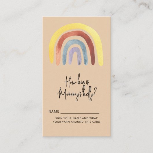 Boho regenboog hoe groot is mama's buik informatiekaartje (Voorkant)