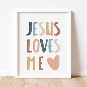 Boho regenboog Jezus houdt van me print
