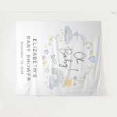 Boho regenboog jongen Baby shower welkom achtergro Wandkleed (Voorkant (horizontaal))