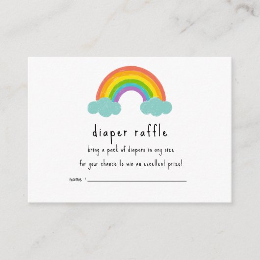 Boho Regenboog Jongen Luier Raffle Kaart (Voorkant)