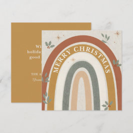 Boho Regenboog Kerst Groetkaart Feestdagenkaart