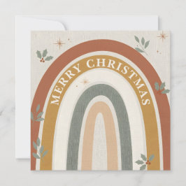Boho Regenboog Kerst Groetkaart Feestdagenkaart