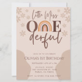 Boho regenboog kleine Miss Onederful 1e verjaardag Kaart (Voorkant)