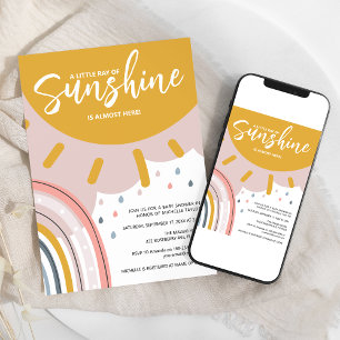 Boho Regenboog Kleine Straal Zonneschijn Baby Show Kaart