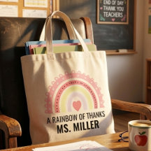 Boho Regenboog Leraar Bedankt Waardering