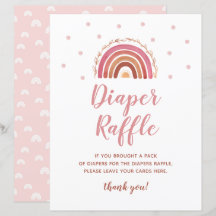 Boho Regenboog Luier Raffle Baby Shower Spel Bord