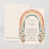 Boho Regenboog Luier Raffle Kaart – Watercolor (Voorkant / Achterkant)