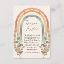 Boho Regenboog Luier Raffle Kaart – Watercolor