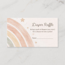 Boho Regenboog Luier Raffle Minimale Baby Shower