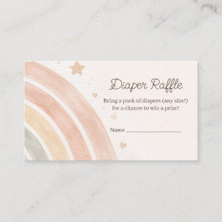 Boho Regenboog Luier Raffle Minimale Baby Shower Informatiekaartje