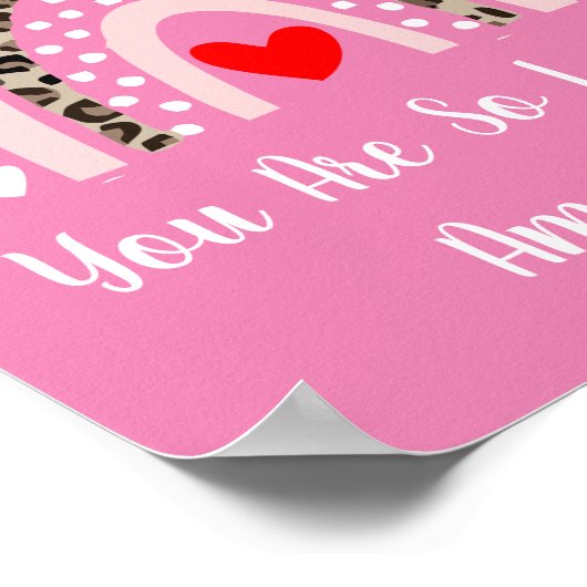 Boho Regenboog Luipaard Patroon Hartjes Kinderkame Poster (Hoek)