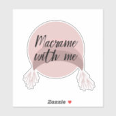 Boho Regenboog Macrame Roze Schrift Lettering Sticker (Vel)