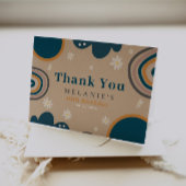 Boho Regenboog Madel Beige Verjaardag Bedankkaart