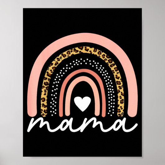 Boho Regenboog Mama Luipaard Moeders Dag Schattige Poster (Voorkant)