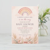 Boho Regenboog Meisje Baby Shower Kaart (Staand voorkant)