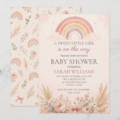 Boho Regenboog Meisje Baby Shower Kaart (Voorkant / Achterkant)