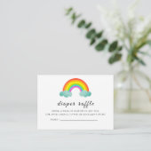 Boho Regenboog Meisje Luier Raffle Kaart (Staand voorkant)