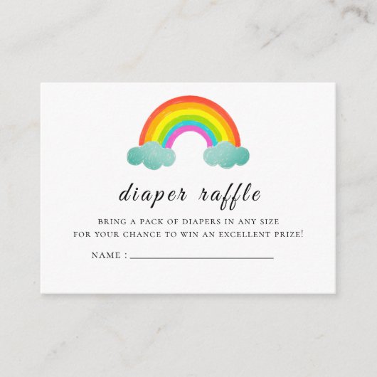 Boho Regenboog Meisje Luier Raffle Kaart (Voorkant)