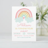 Boho-regenboog met wolken op uitnodiging van de Bi (Staand voorkant)