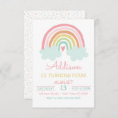 Boho-regenboog met wolken op uitnodiging van de Bi (Voorkant / Achterkant)