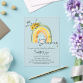 Boho regenboog met zonnebloemen Baby shower Acryl Uitnodigingen (Insitu (Huwelijk))