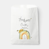 Boho regenboog met zonnebloemen Baby shower Bedankzakje (Voorkant)