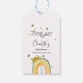 Boho regenboog met zonnebloemen Baby shower Cadeaulabel (Achterkant)