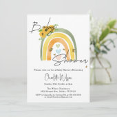 Boho regenboog met zonnebloemen Baby shower Kaart (Staand voorkant)
