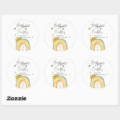 Boho regenboog met zonnebloemen Baby shower Ronde Sticker (Vel)