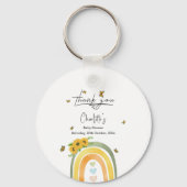 Boho regenboog met zonnebloemen Baby shower Sleutelhanger (Voorkant)
