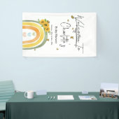 Boho regenboog met zonnebloemen Baby shower Spandoek (Beurs)
