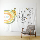 Boho Regenboog Met Zonnebloemen Baby Shower Wandkleed (In Situ (horizontaal))