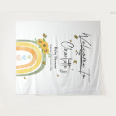 Boho Regenboog Met Zonnebloemen Baby Shower Wandkleed (Voorkant (horizontaal))