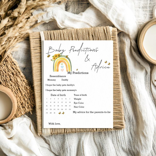 Boho Regenboog met Zonnebloemen Baby Voorspellinge (Creator heeft geüpload)