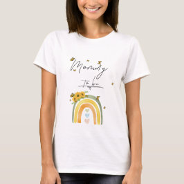 Boho Regenboog met Zonnebloemen Mama-to-be T-shirt