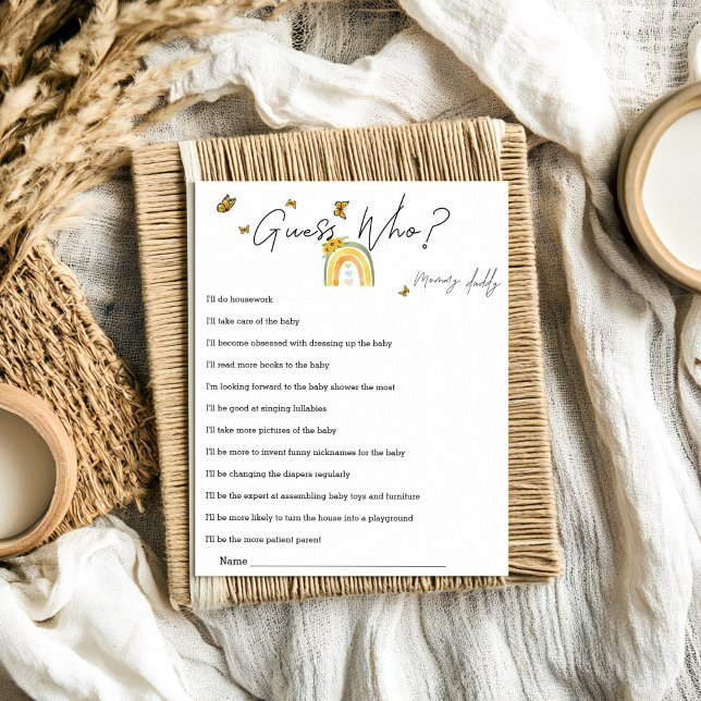 Boho Regenboog met Zonnebloemen Raad wie spel (Creator heeft geüpload)