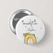 Boho regenboog met zonnebloemen tante-to-be Button (Voorkant /achterkant)