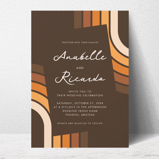 Boho regenboog modern script QR code foto bruiloft Kaart