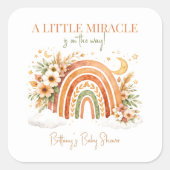 Boho Regenboog Moderne Baby Shower Vierkante Sticker (Voorkant)