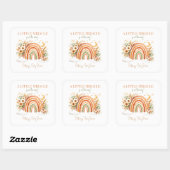 Boho Regenboog Moderne Baby Shower Vierkante Sticker (Vel)